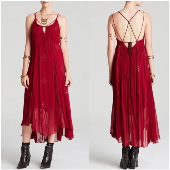 Free People Blue Moon Chiffon Maxi Dress - Picture 3 of 5